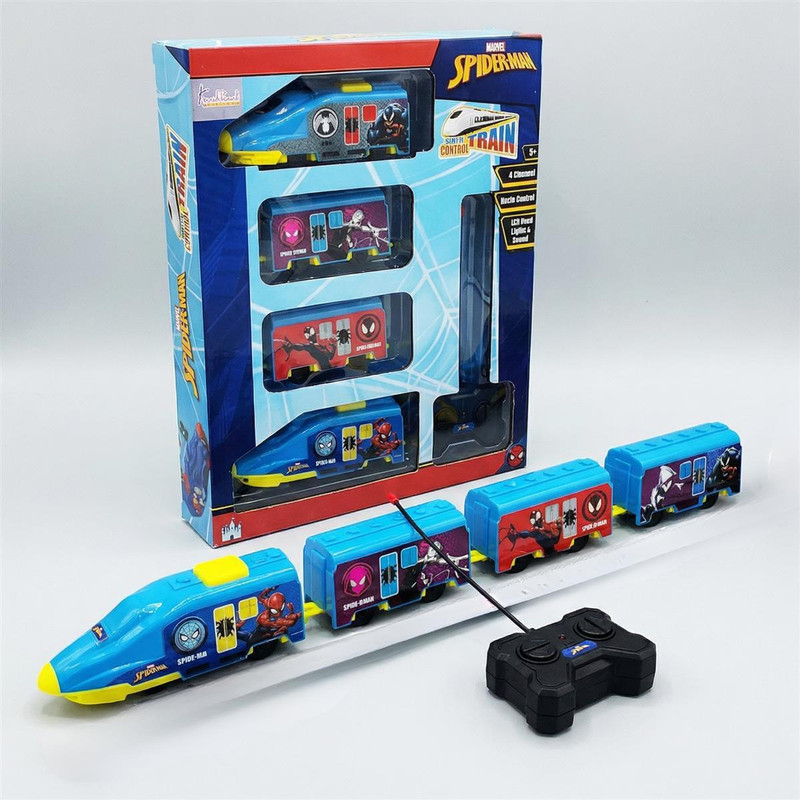 Kriiddaank Spiderman Theme RC Kids Express Train Toy (Blue)(Blue, Pack of: 1)