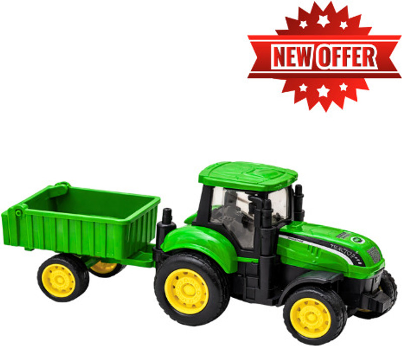 Ragiluxe Kids Toy Tractor with Trolley, Green Farm Vehicle for Indoor & Outdoor Play(Green)