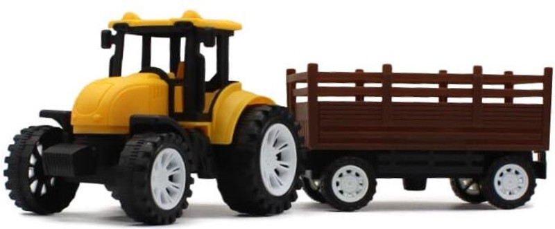 Devdhan Farm Tractor with Trolley Toy for Kids, Agricultural Vehicle & Detachable Wagon(Yellow, Pack of: 1)