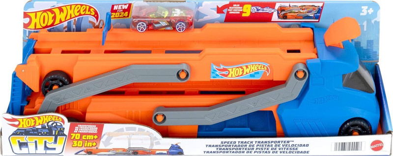 HOT WHEELS 1:64 Scale Toy Car - 30" Race Track with a Starter(Multicolor)