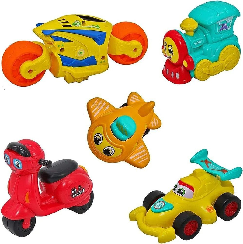 venimall Fun Autos Set Push and Go Vehicles Friction Powered Cars Toy for Toddlers(Multicolor)