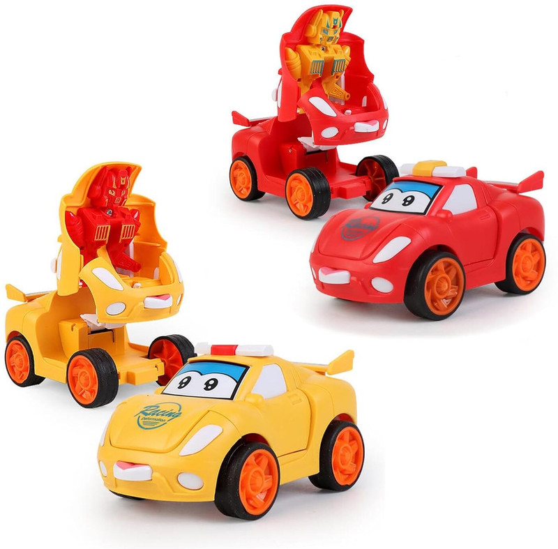 Space Age Mini Pull Back Racing Car to Transformer Robot Toy for Kids(Multicolor, Pack of: 2)