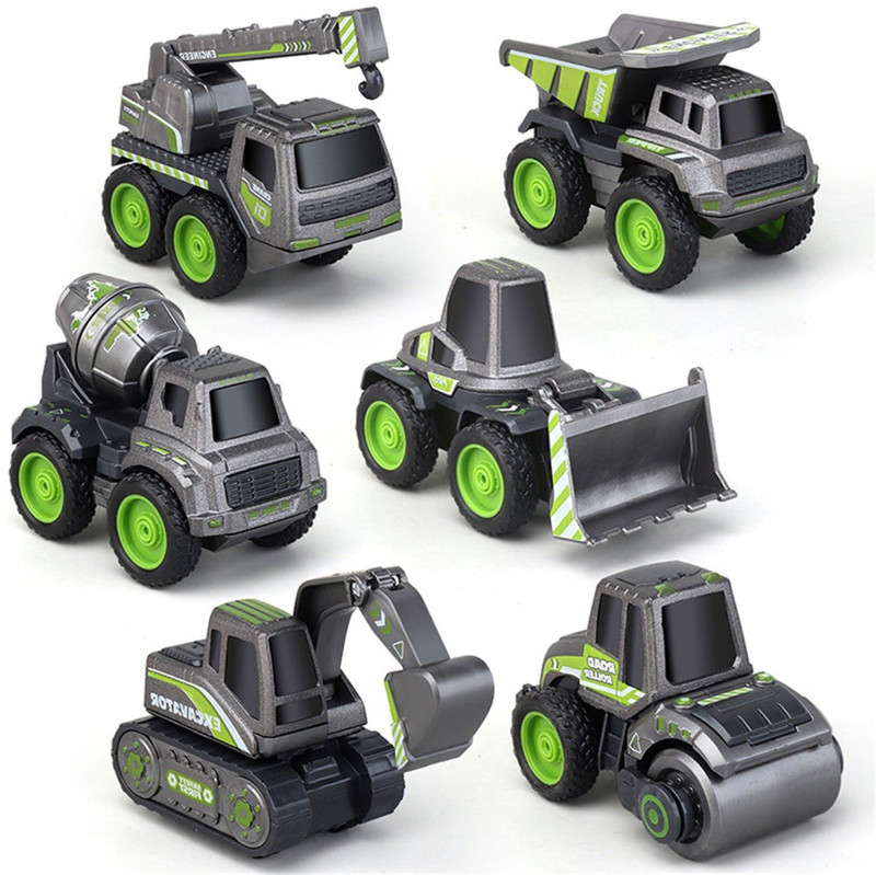 COELON Unbreakable Crane Bulldozer Construction Toy Set-CON518(Grey, Pack of: 6)