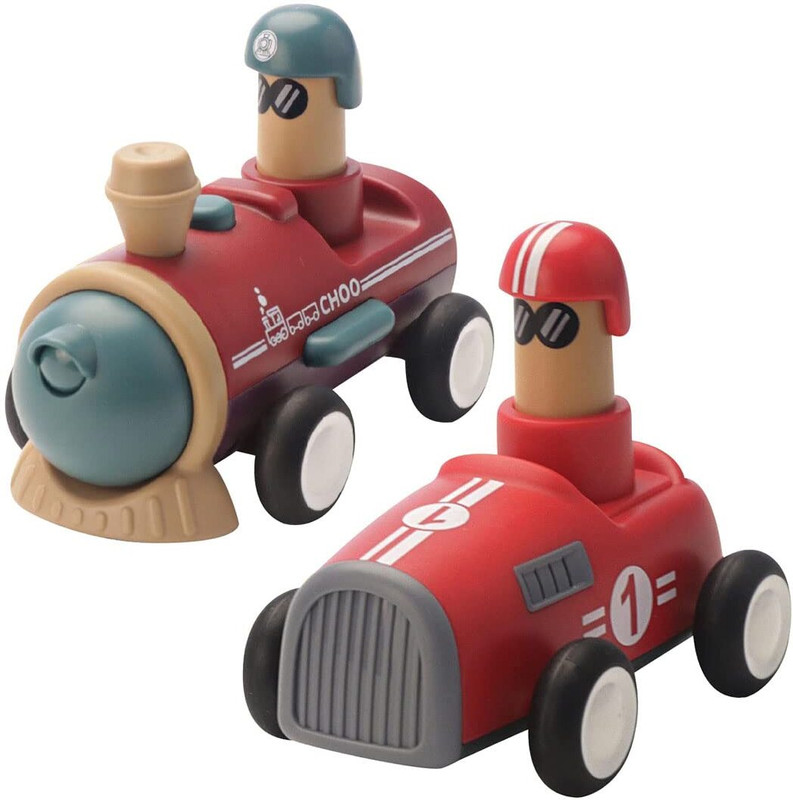 hinik Push and Go unbreakable toy Set for Kids _ Car and Train(Multicolor, Pack of: 2)
