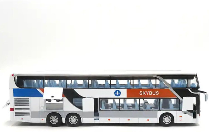 Dherik Tradworld 1:32 Scale Diecast Double Decker Sightseeing Airport Bus Toy Vehicle(Multicolor, Pack of: 1)