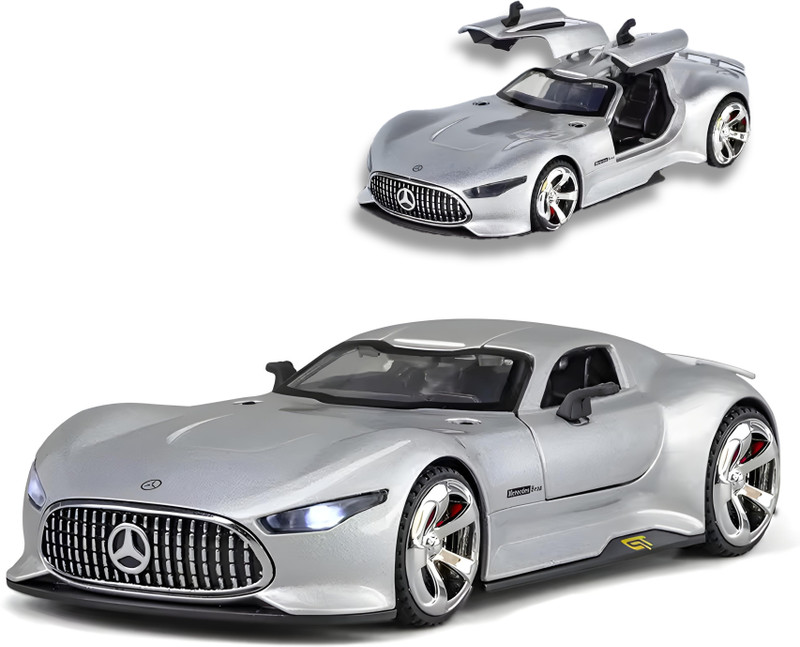 Toybot Mercedes Vision AMG-GT 1:32 Scale Die-Cast Car - Openable Door & Back, Lights(Silver, Pack of: 1)