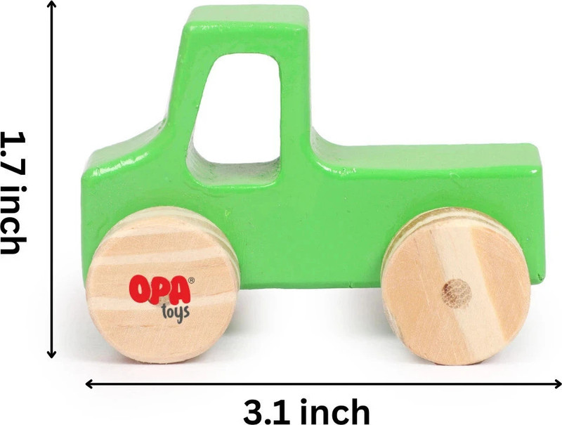 opatoys Premium Wooden Push & Pull Toy Timber Town Vehicle Truck(Green, Pack of: 1)