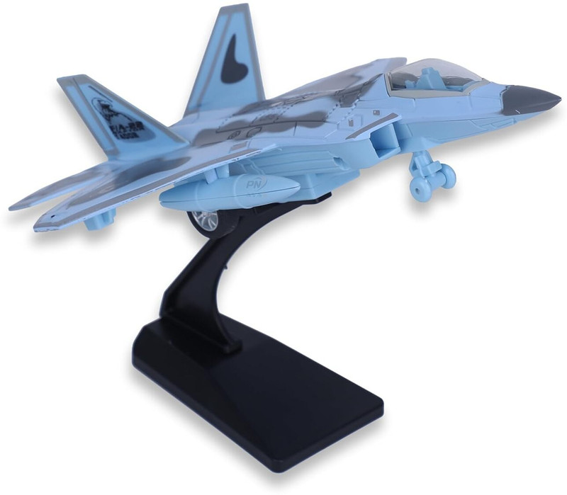 PN AVAN Fighter Jet Aircraft Scale Model Die Cast Metal Pull Back Toy with Stand(Blue, Pack of: 1)