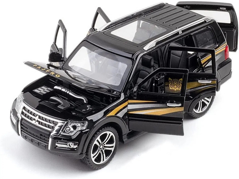 deoxy 1:32 Scale Mitsubishi Pajero SUV Metal Car Toy with Sound & Light for Children(Black, Pack of: 1)