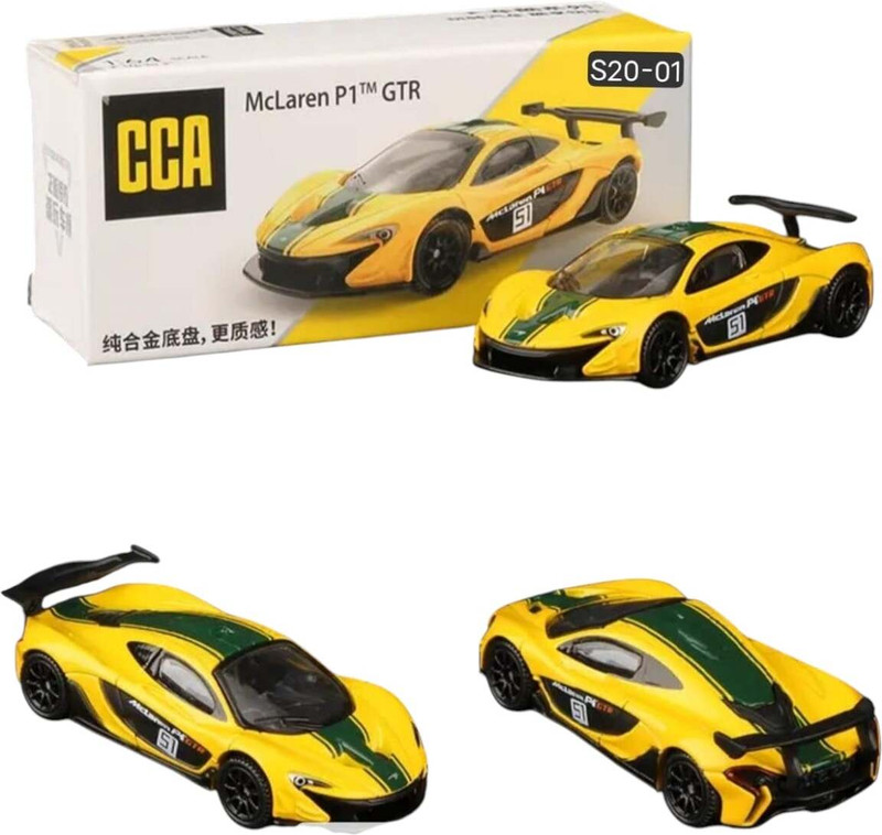 Think Toys ThinkToys 1:64 scale Diecast car CCA Mclaren P1(Yellow, Black, Pack of: 1)