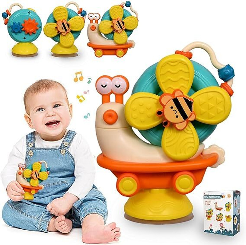 ZUNBELLA Cute Animal Baby Toys Suction Cup Spinner Toys Convertible Push-and-Go Car Toy(Multicolor, Pack of: 1)