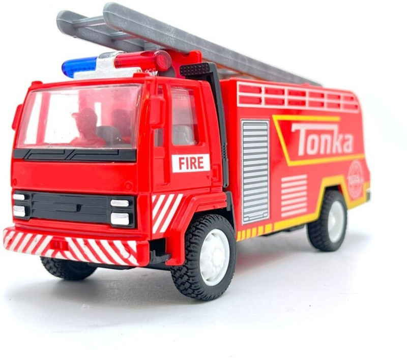 HANAL Tonka Fire Fighter Truck | Pull-Back Action | Excellent Body Graphics(Red, Pack of: 1)