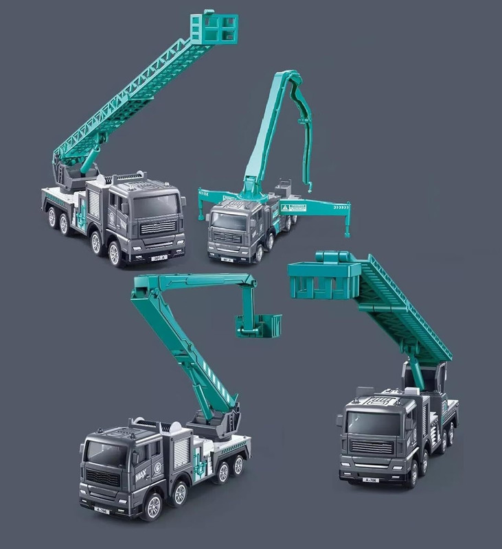 BVM Die Cast Car Model Ladder Truck Cement Pump Climbing Vehicle Excavator Toys(Multicolor, Pack of: 1)