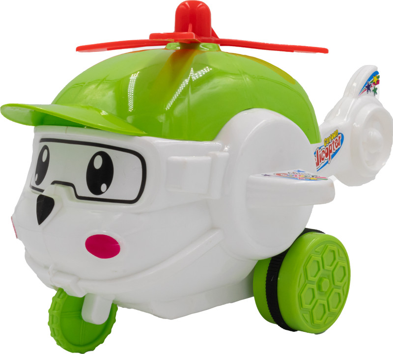 Toy Bharat Toybharat Cartoon Helicopter|Friction Power Toys| Toy Gift For 3+Years Kids(Multicolor, Pack of: 1)