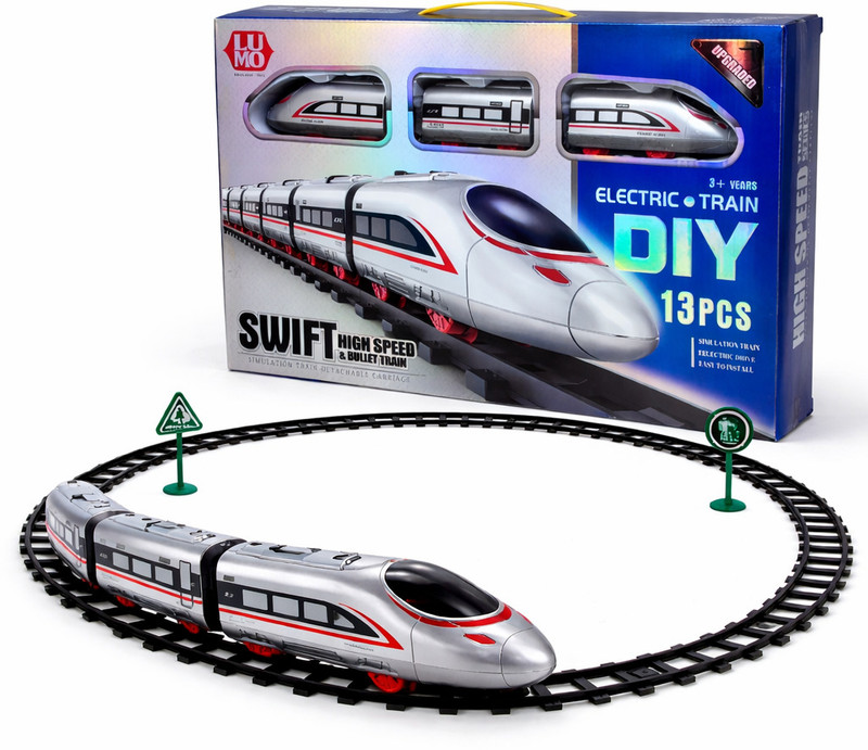 Toyify Electric Swift Toy Train & Track Set for Kids|Bullet Vehicle DIY 13 pieces(Grey, Pack of: 1)