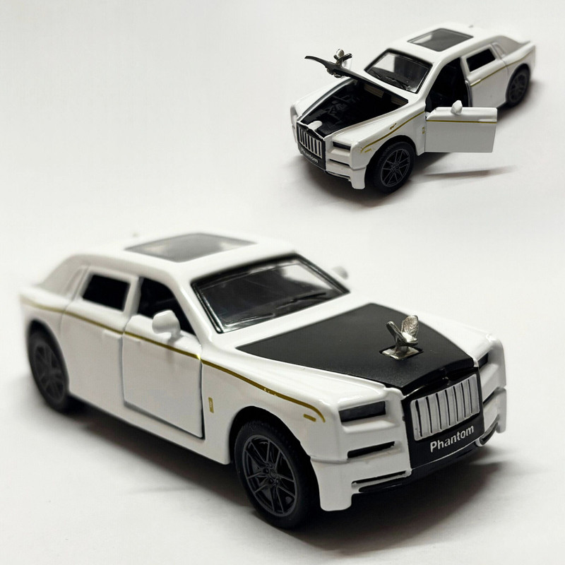 DieBiz Rolls Royce Phantom Metal Diecast Pullback Car Lights & Music Openable Doors(White, Pack of: 1)