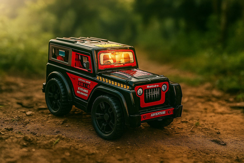 CraftedRoots Mahindra Thar Adventure Edition Toy Car(Black, Red, Pack of: 1)