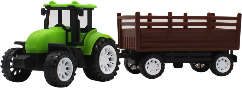 KBS HUB KBS Kids Push & Go Tractor with Trailer Toy Friction Powered Farm For Kids(Light Green, Pack of: 1)