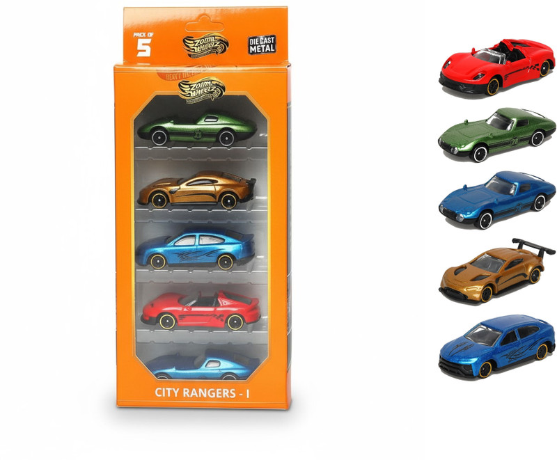zoom wheelz Metal Die Cast 5 Car pack Toy (Assorted Models & Colors)(Multicolor, Pack of: 5)