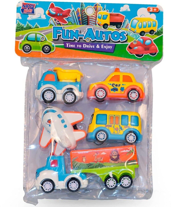 HSPENTERPRISE Fun Autos Mini Vehicle Toy Set Pack of 5 Push Go Toys for Kids Rattle(Multicolor)