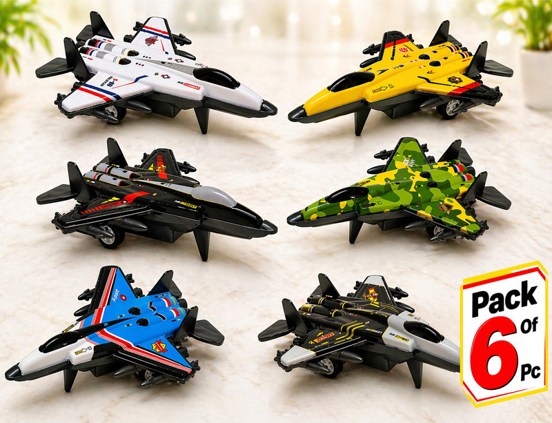 Stellar Kids Toy Airplane Set Pack of 6 | Mini Aircraft Toys for Boys Age 3+(Air Plane - 6 Pc Combo Set, Pack of: 6)