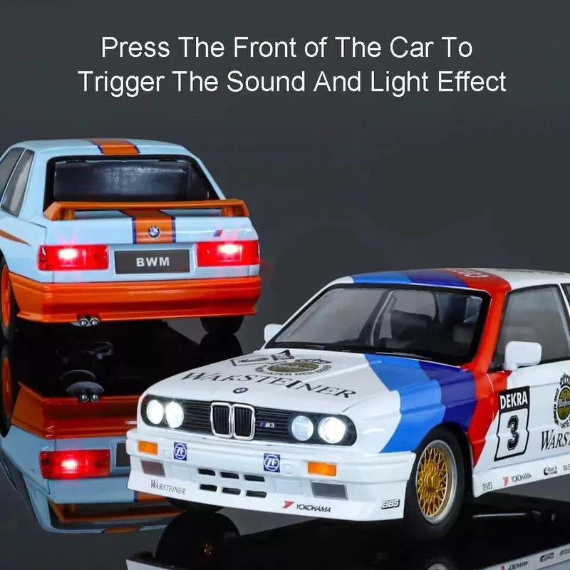 Ragiluxe 1:24 BMW.M3 Toy Car E30 Retro Rally Style Diecast With Sound-Light(Multicolor, Pack of: 1)