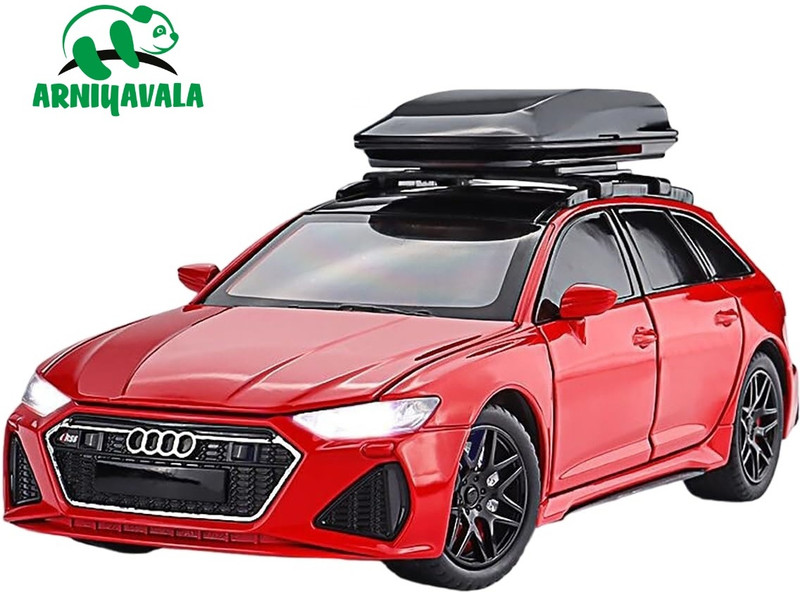 ARNIYAVALA 1/24 scale Audi RS6 High Simulation Diecast Metal Alloy Model Car for kids(Red, Pack of: 1)