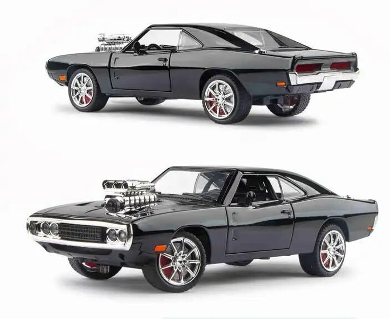 Galactic 1: 32 die-cast the fast and the furious alloy metal dodge charger model classic cars toys for kids pull back with open able doors, engine cover, tail with front and rear light & music-(Multicolor)(Multicolor, Pack of: 1)