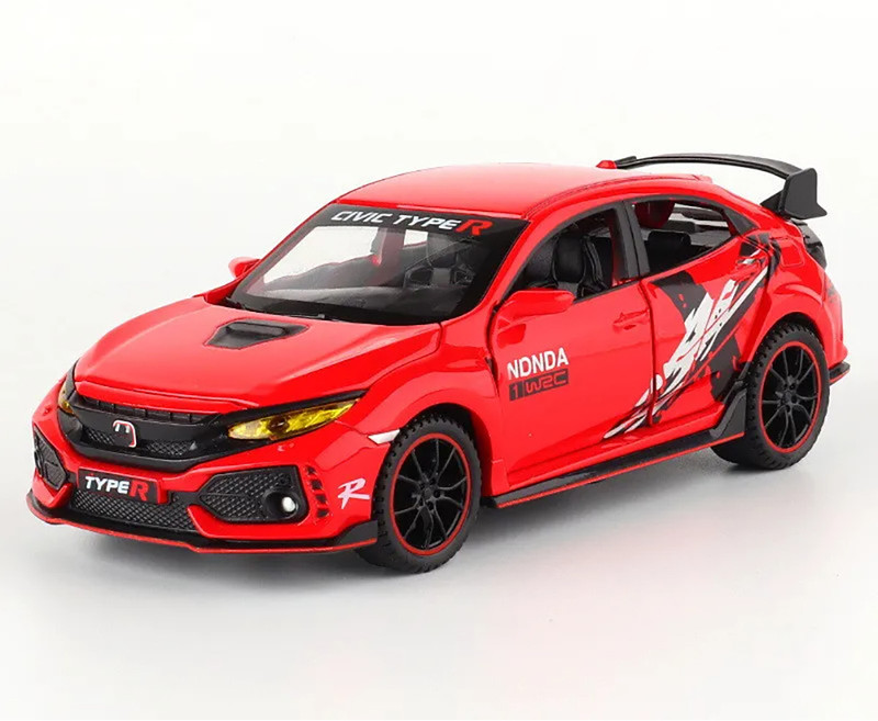 UKAXA 1:32 Diecast Model Car Type-R Toy Car PullBack Openable Door With light & Sound(Red, Pack of: 1)
