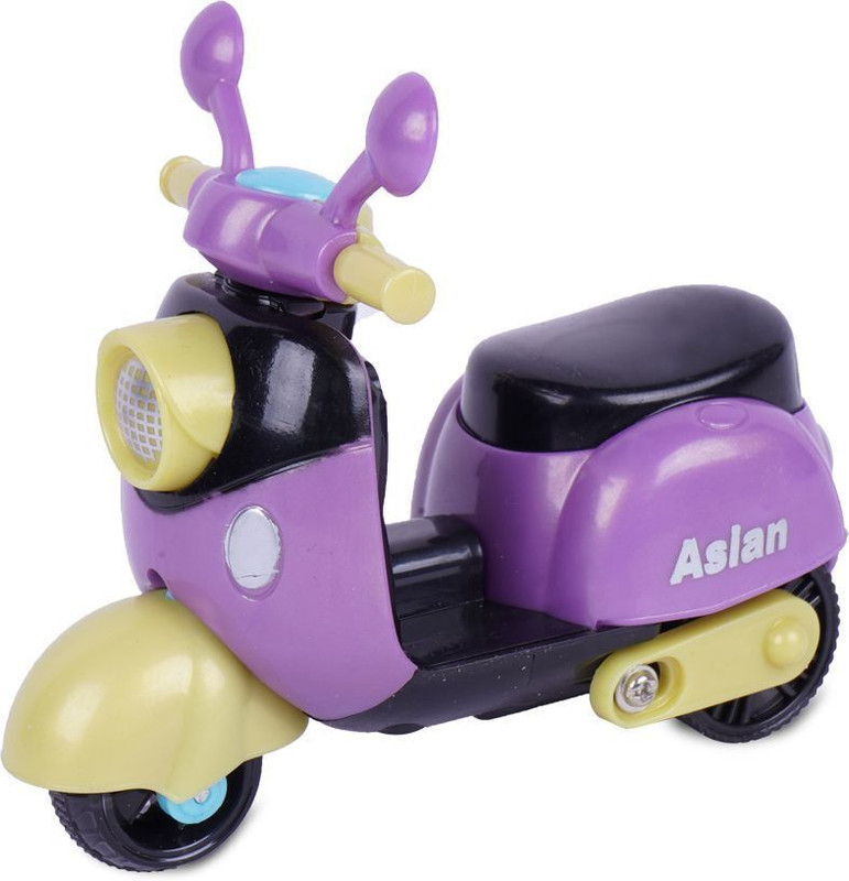 asian Mini Scooter Toy for Kids – Pack of 2 | Push & Go Scooty Model – Multicolo(Multicolor, Pack of: 1)