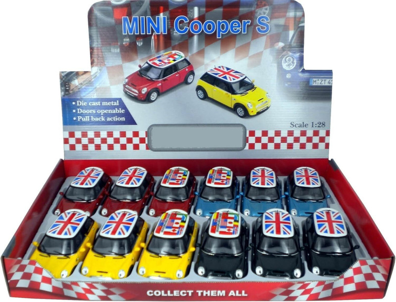 kitmeer Diecast Model Mini Cooper Car Pull-Back Action, with Openable Doors(Red, Blue, Green, Yellow, Pack of: 1)