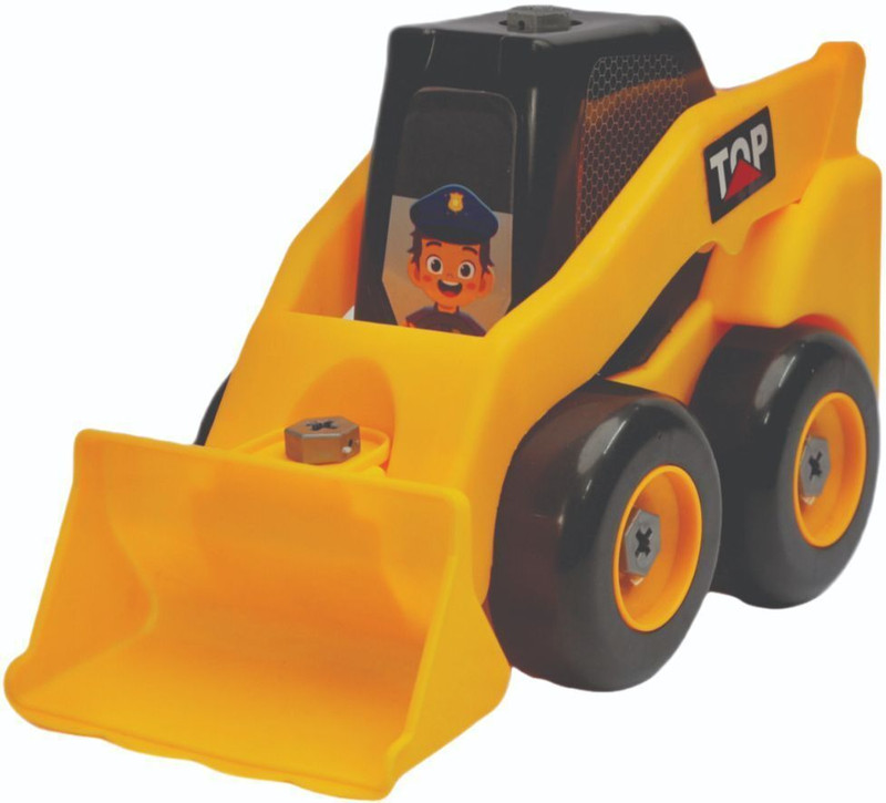 Angel Kids Plastic Construction Realistic Engineer Vehicle Pushover Excavator Bulldozer Toy(Yellow, Pack of: 1)