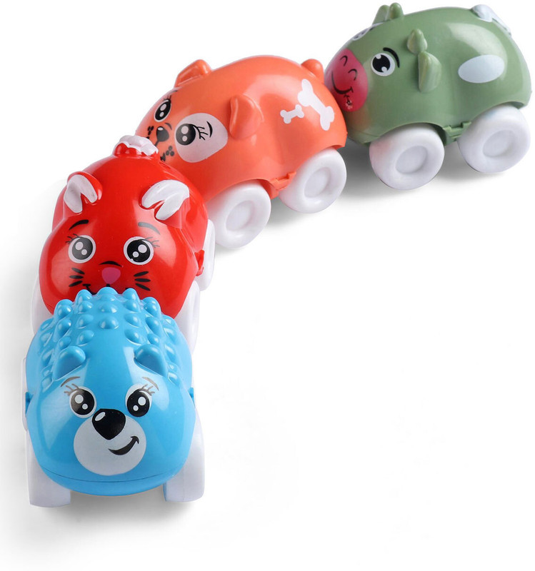 Play Nation Premium 4 in 1 Colorful Mini Cartoon Animal Magnetic Train Set for 3+ Years(Multicolor, Pack of: 1)