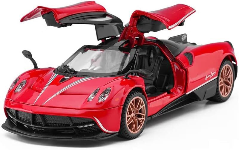 PEZYOX Pagani Huayra Dinastia Toy Vehicle Pull Back Die-Cast Car Model with Lights(Red)