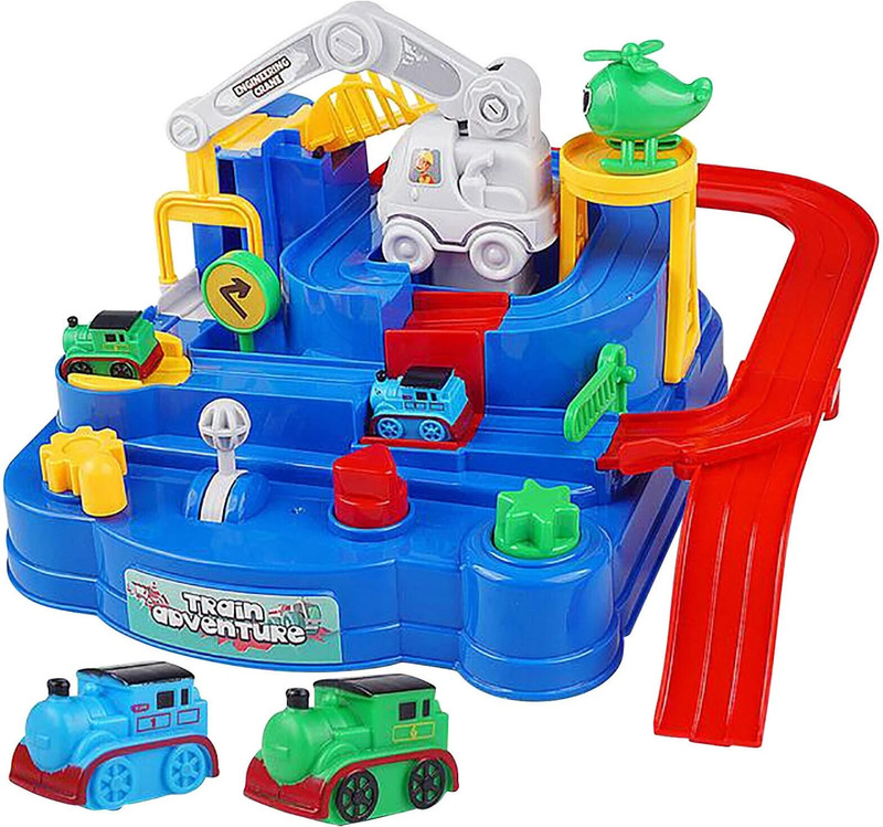 RUTSHRA Train Track Toy Montessori Race Car Set(Multicolor)