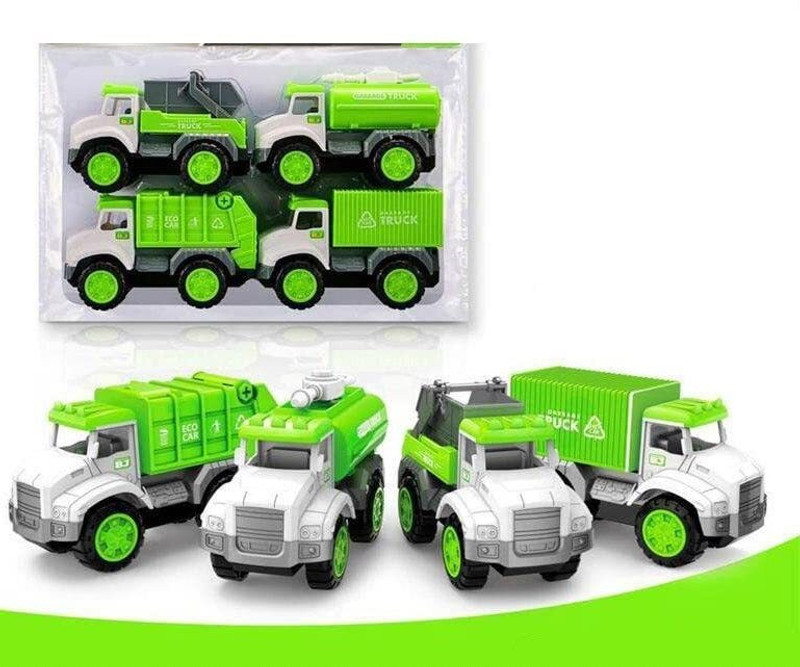 venimall Exclusive Collection of Garbage Truck 4pc ,City Service,Waste Management Truck(Multicolor)