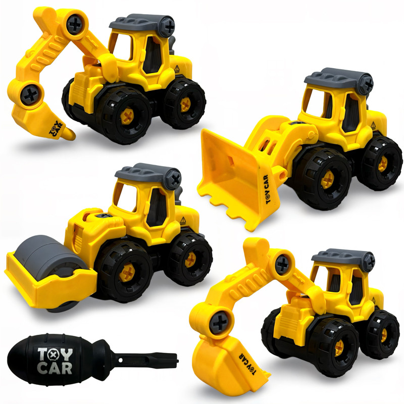 MD TOY VILLA 4pcs construction vehicle DIY set with screw driver(Yellow, Pack of: 1)