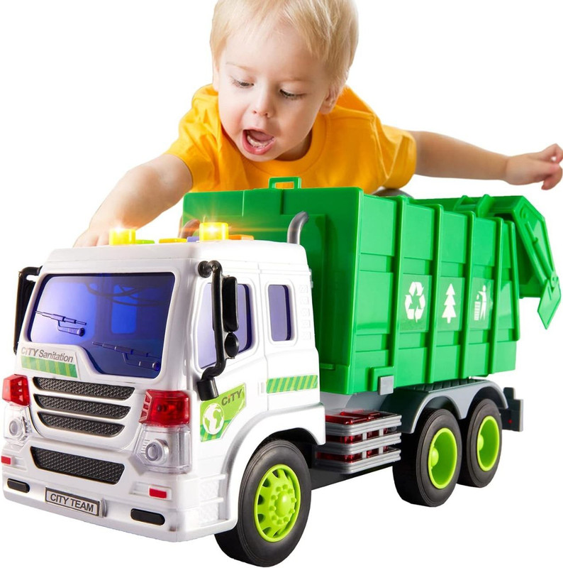 venimall ruck Toys with Light and Sound Friction Powered Trash Car Toy for Kids