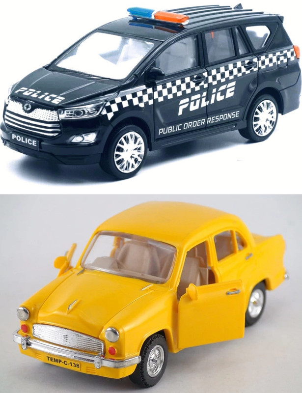viaan world Combo Pack Of PULLBACK ( Ambassador & Cristiano Police ) Toy for Kids(Yellow, Black, Pack of: 2)