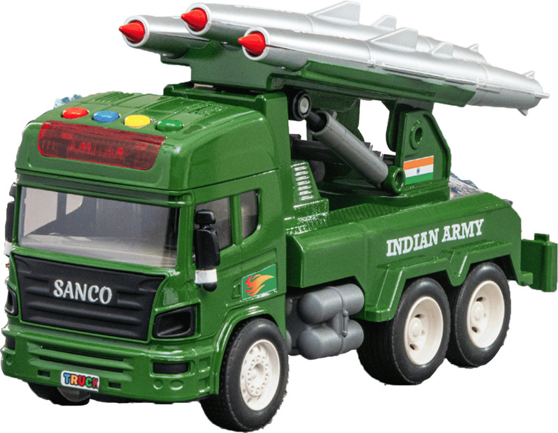 Toy Bharat Kids Friction-Powered Missile Launcher with 3 Missiles & Rotating Launch Pad(Multicolor, Pack of: 1)