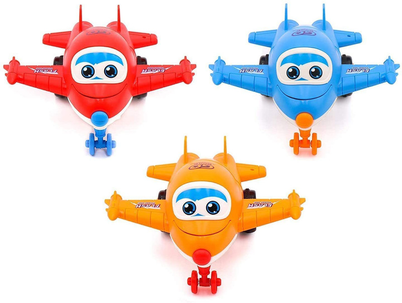 Globular Robot Aeroplane Friction Toy Transformer Converting Mini Aeroplane to Robot Rattle(Multicolor)