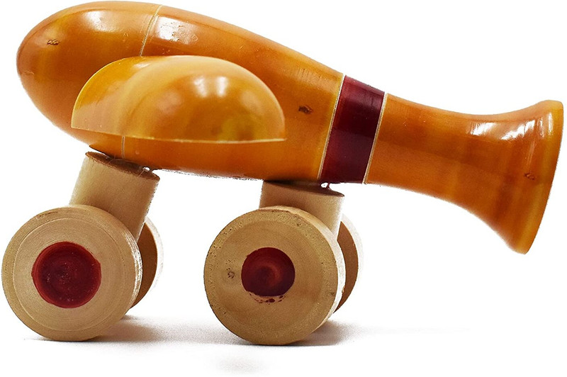 Funwood Games Bomber Plane Wooden Pull Along Toy for Kids(Multicolors)
