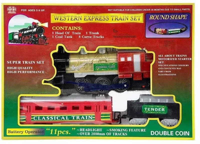 KTRS Western Express Railroad Engine and Tracks Play Set 11 Pcs Amazing Fun Toy(Multicolor, Pack of: 11)