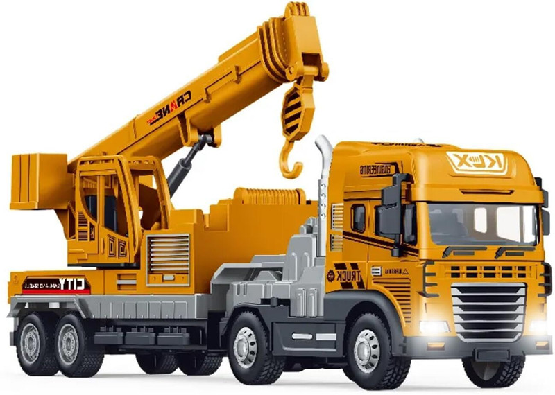 Ragiluxe City Crane Truck Toy with Hook & Big Wheels for Kids(Multicolor, Pack of: 1)