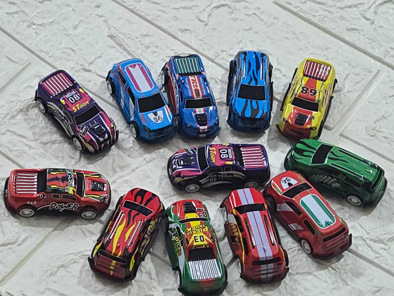 Adhira Toys Unbreakable Alloy Metal Pull Back Mini Die Cast Race Car Set 6 PCS01(Multicolor, Pack of: 12)