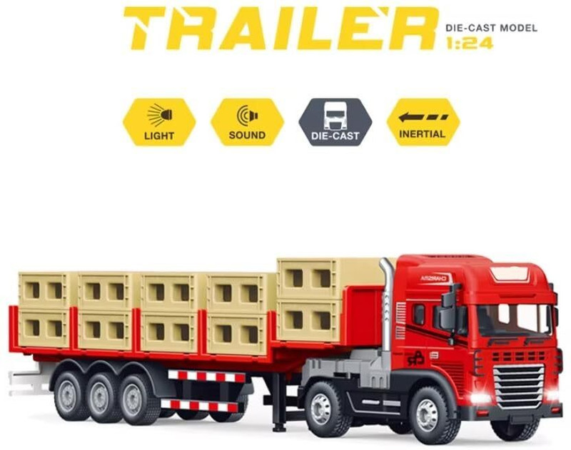 venimall Friction Powered Logistic Transport Truck Toy for Kids(Multicolor)