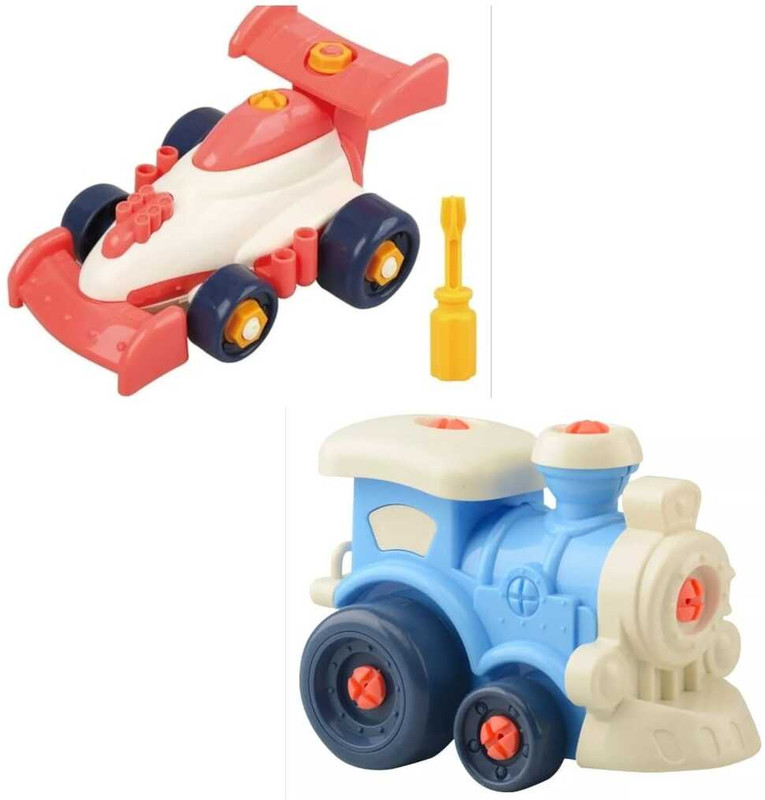 star impex Train Set – 2 in 1 Racing Car & Train Engine | Educational Screwdriver ( Age 3+)(Multicolor)