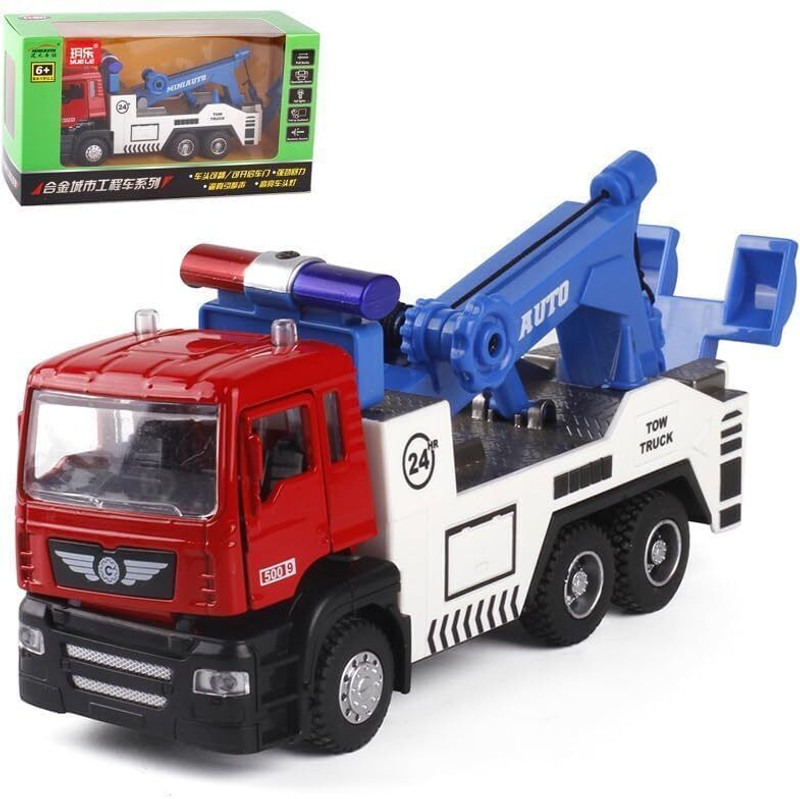 RINMAY Towing Truck Toy with Light and Sound, Pull Back Tow Vehicle Toys.(Multicolor, Pack of: 1)