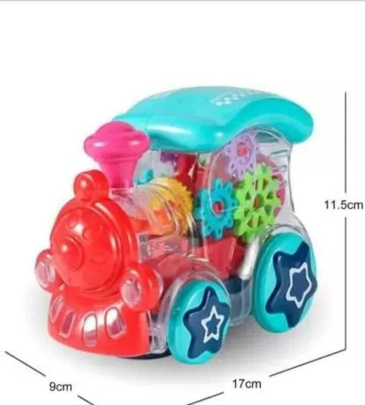 SANJAY NAGORIYA KIDS TOYS Gear Transparent Train Engine Toy with LED Lights and Musical Sound(Multiclour, Pack of: 1)
