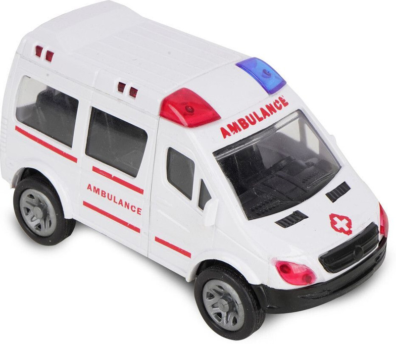 asian Ambulance Emergency Rescue Toy, Pull Back Vehicle Toys for Kids, Push & Go Toy(White, Pack of: 1)